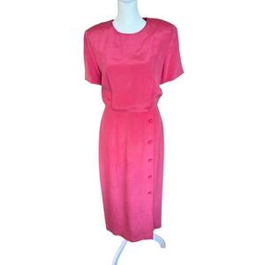 Vintage Talbots 100% silk pink dress size 6
